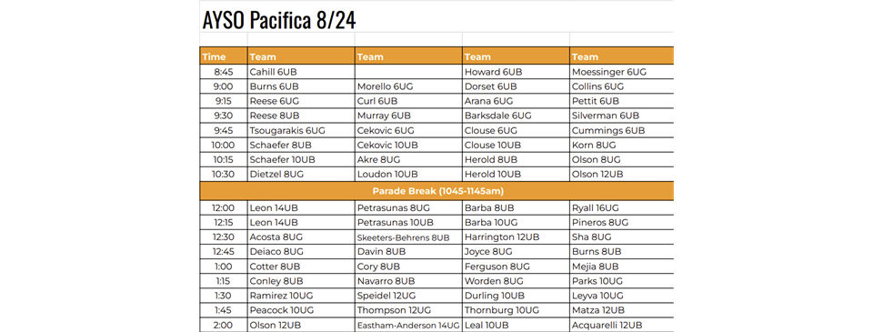 Picture Schedule 